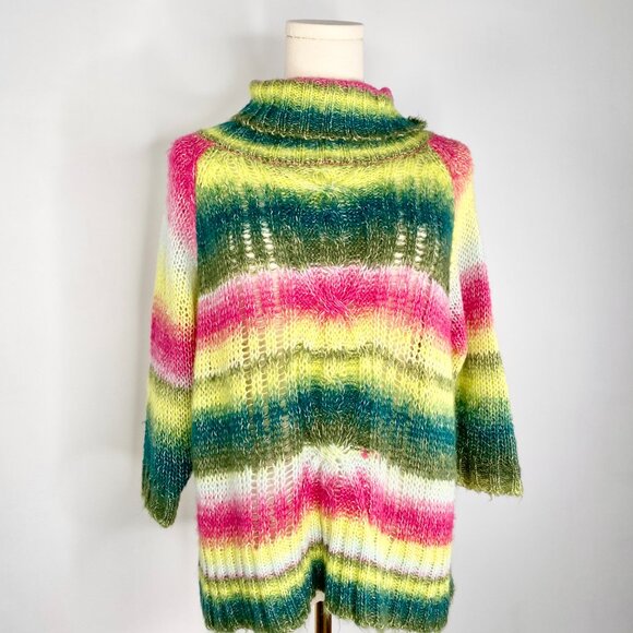 UnionBay - Pink + green cable knit sweater - Picture 7 of 8
